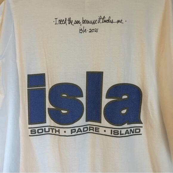 Comfort Colors White Isla South Padre Island TX Long Sleeve Crewneck Tee Size XL - Picture 5 of 8